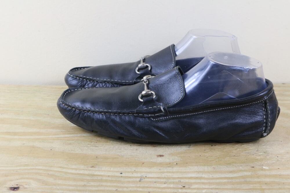 To Boot New York Adam 10.5 Derrick Black Leather Horsebit Driving Moccasins